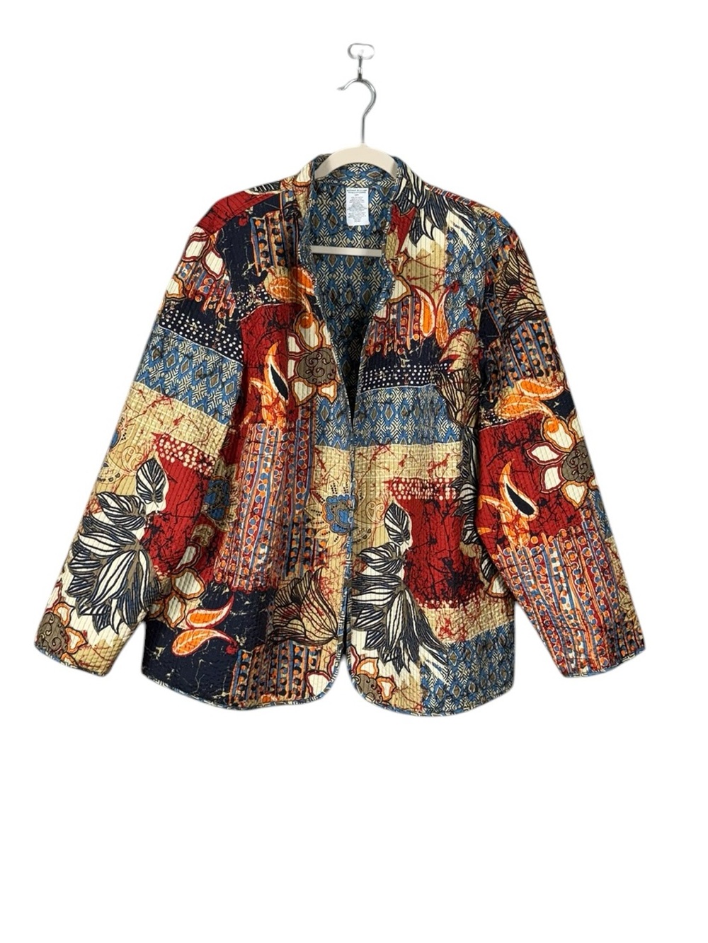 Womens Floral Patchwork Quilted Jacket Size 18W Bohemian Cottage Country New - Picture 2 of 6
